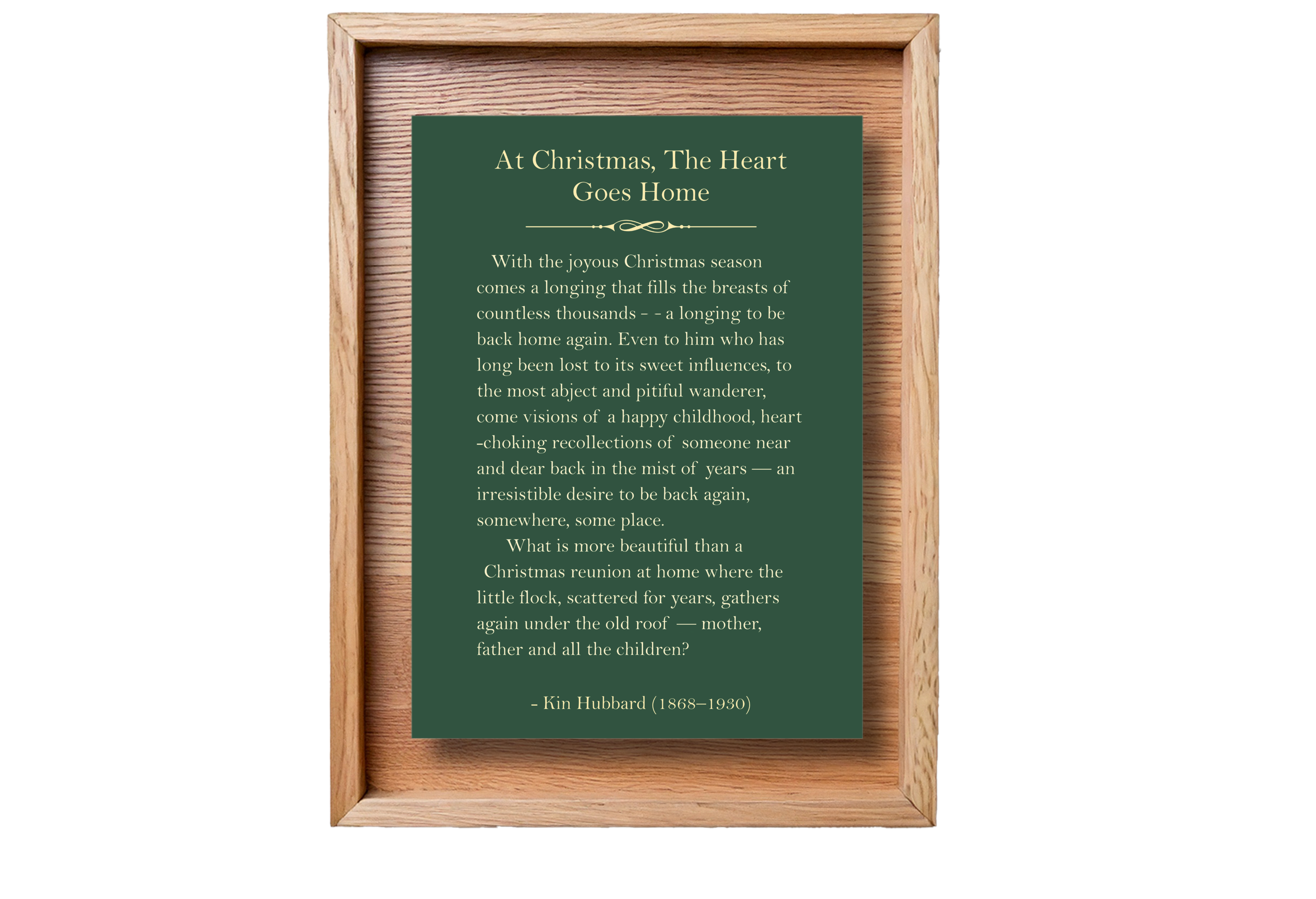 At Christmas the Heart Goes Home Hubbard