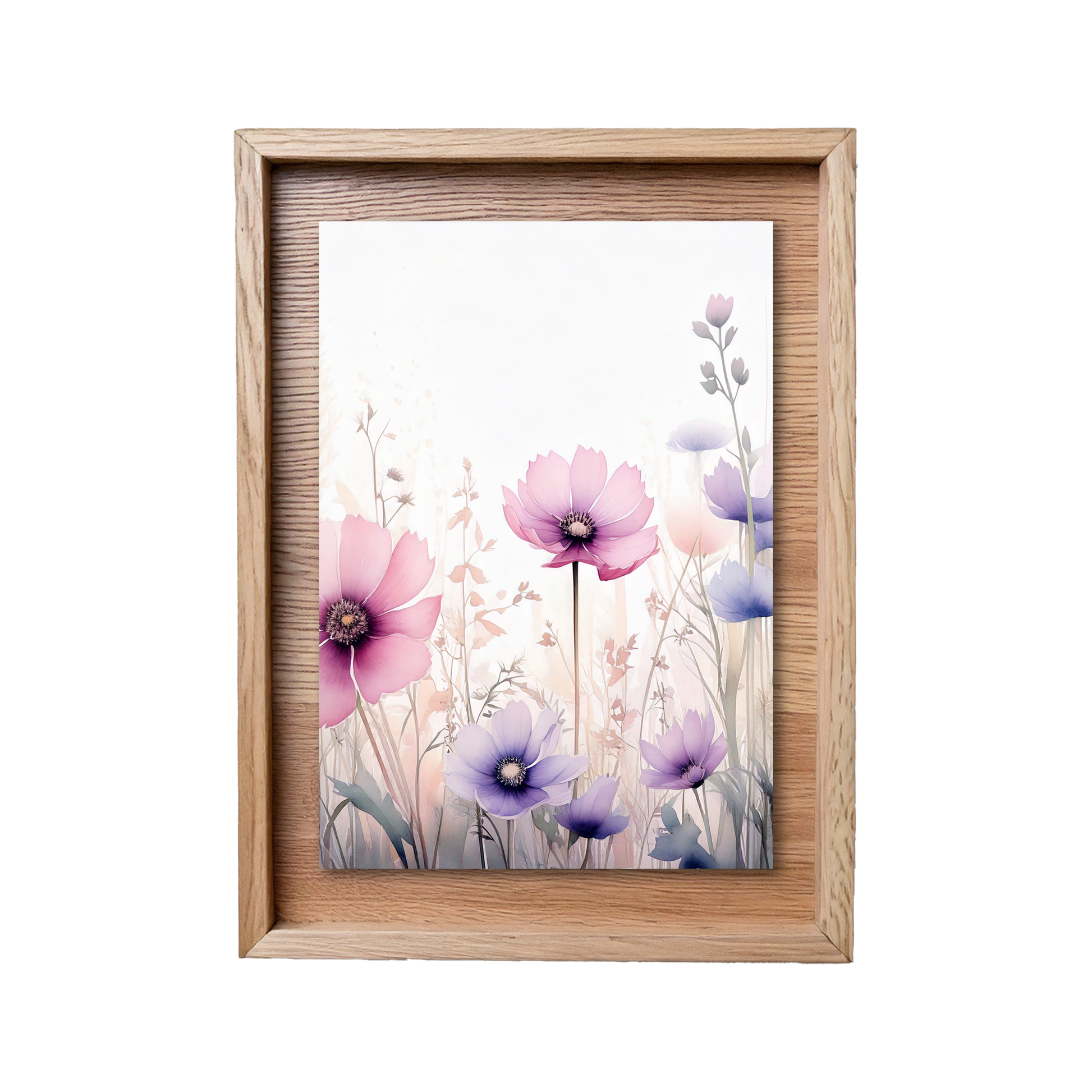 "Little Girls Dream" canvas print on white oak wood frame no background