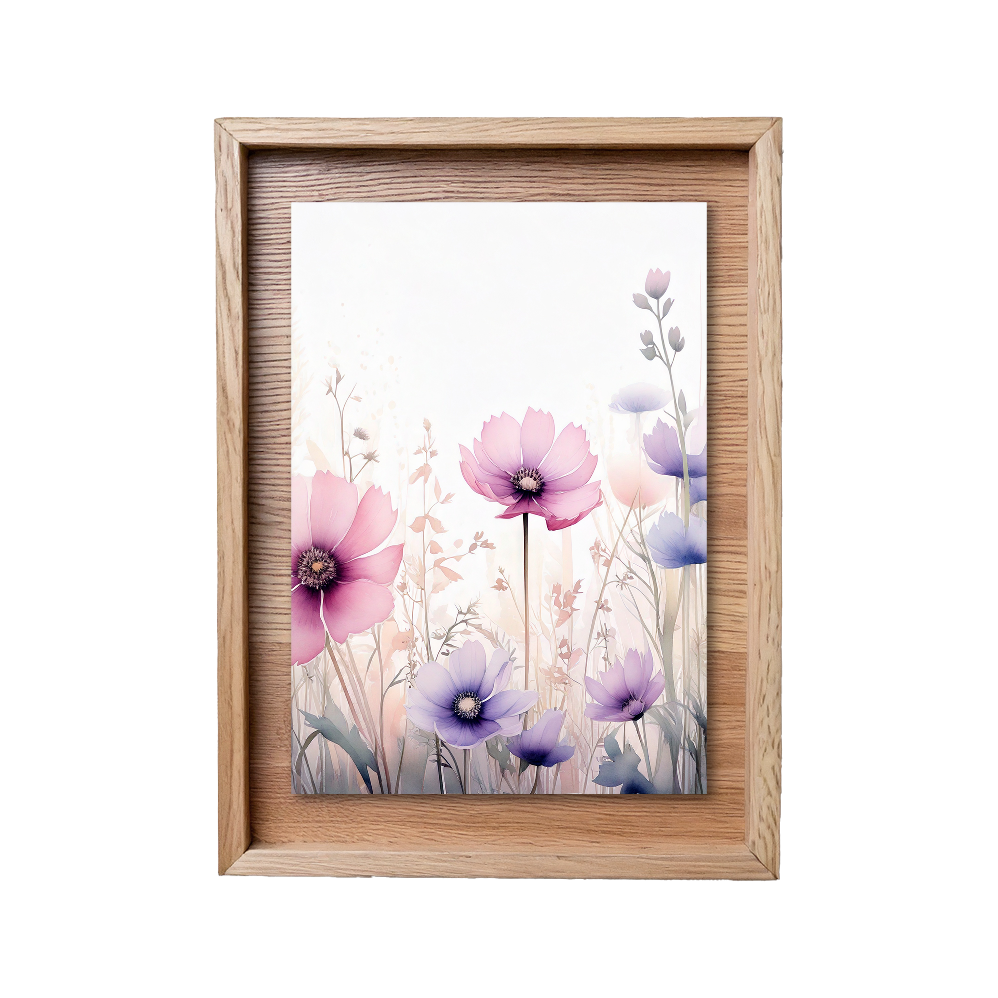 "Little Girls Dream" canvas print on white oak wood frame no background