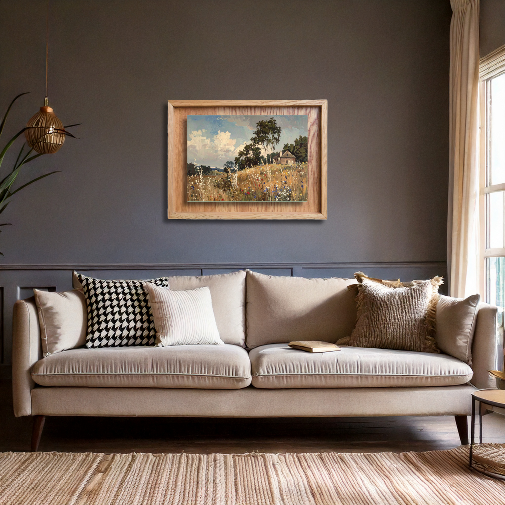 Summer Was Our Best Season Canvas Print in Modern Colonial Living Space
