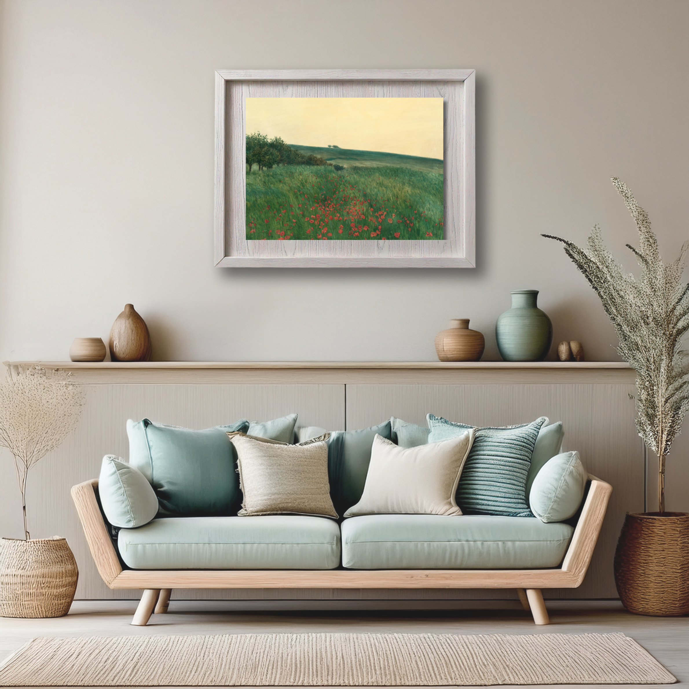 Golden Hour Meadow Canvas Print Painting