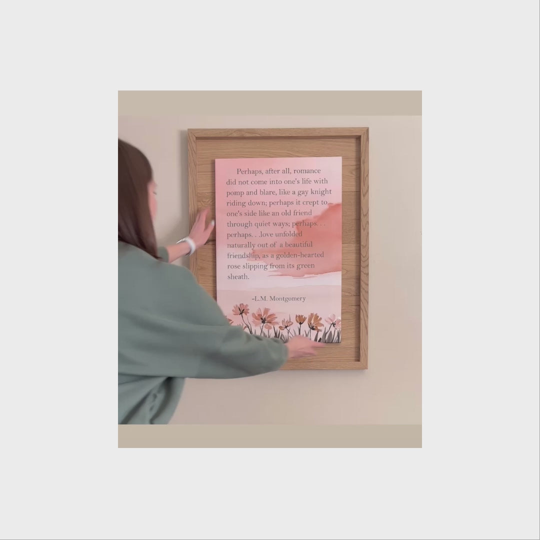 Load video: Magnetic White Oak Wood Frame for Canvas Print
